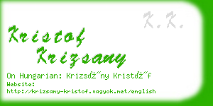 kristof krizsany business card